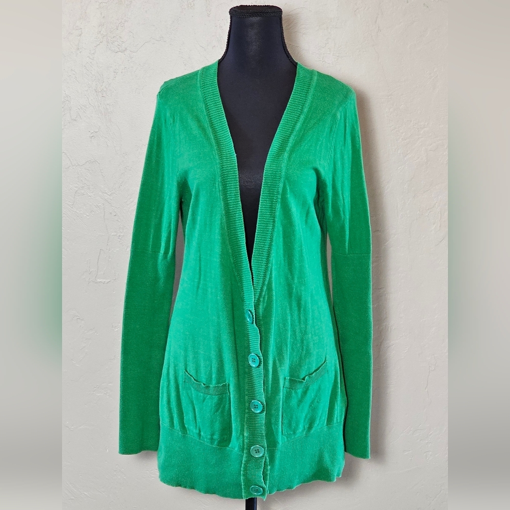 [FOREVER 21] 💚 Green Long Sleeve Cardigan 《L》